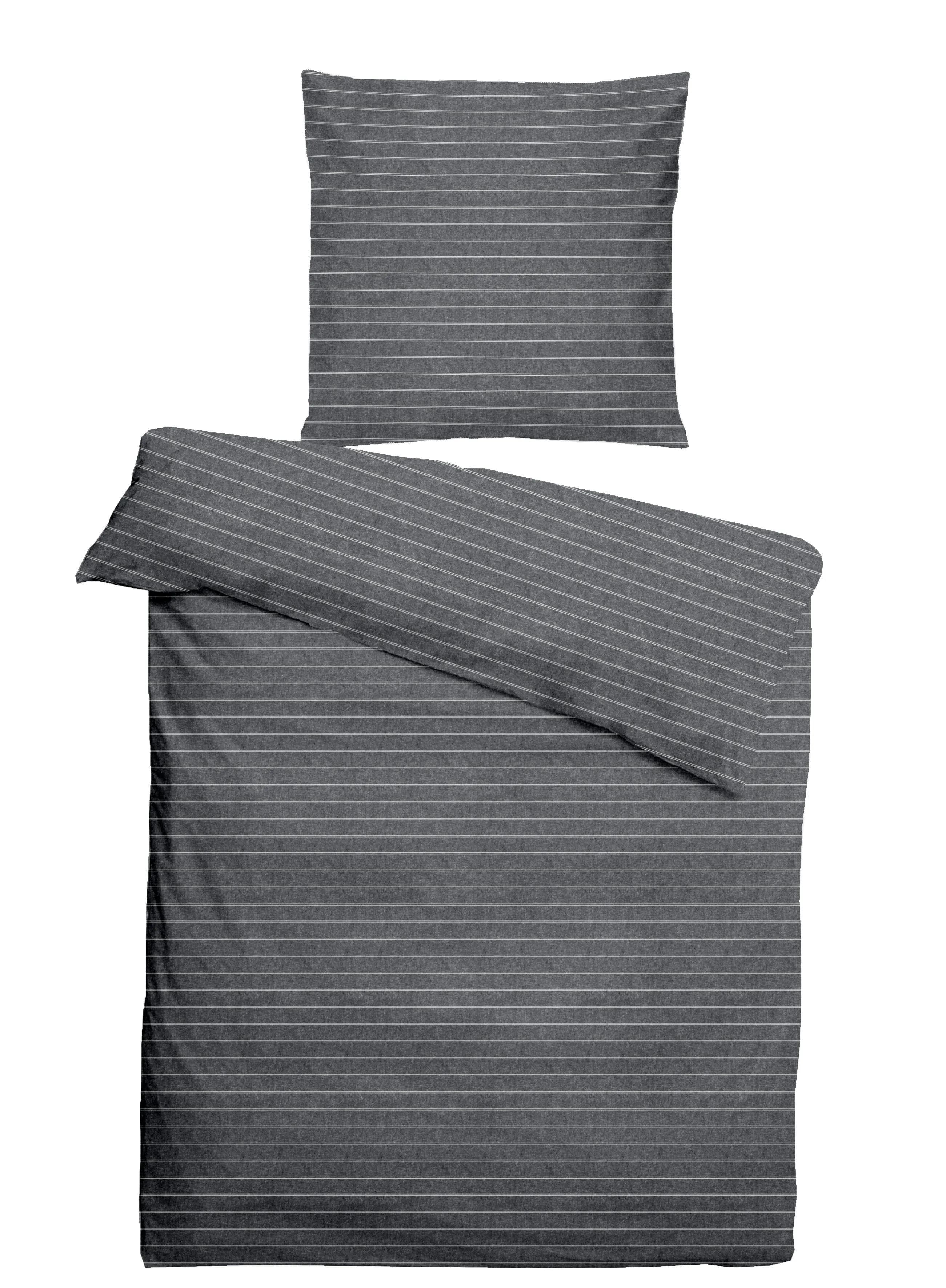 Bettwäsche Dormisette Anthrazit/Schwarz 155x220cm