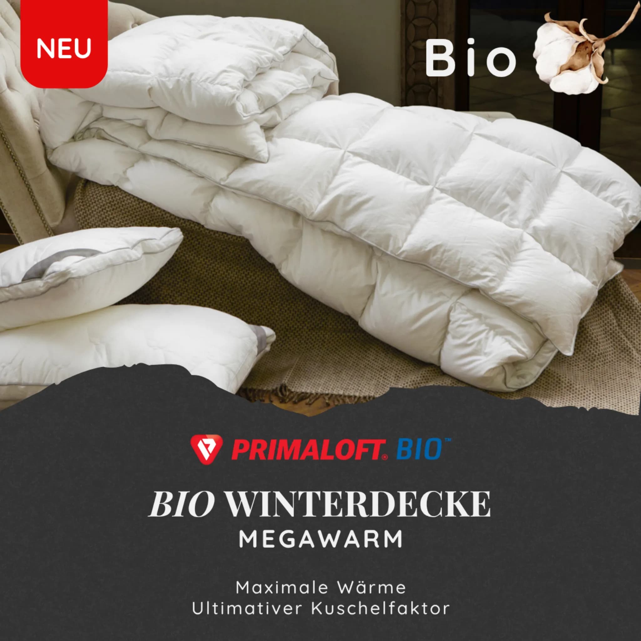 MEGAWARM Winter Bettdecken Primaloft® Bio Faser Made in Germany
