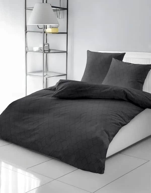 Bettwäsche Dormisette Anthrazit/Schwarz 155x220cm